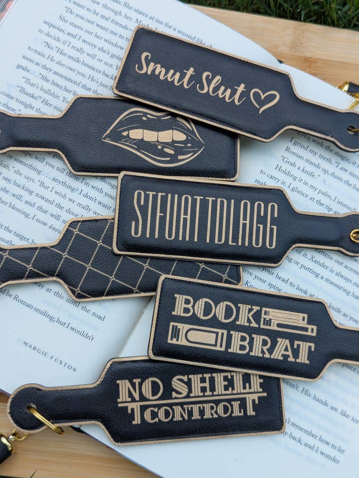 Bookish STFUATTDLAGG Paddle Faux Leather Bookmark & Keychain for wholesale by Spark and Spool