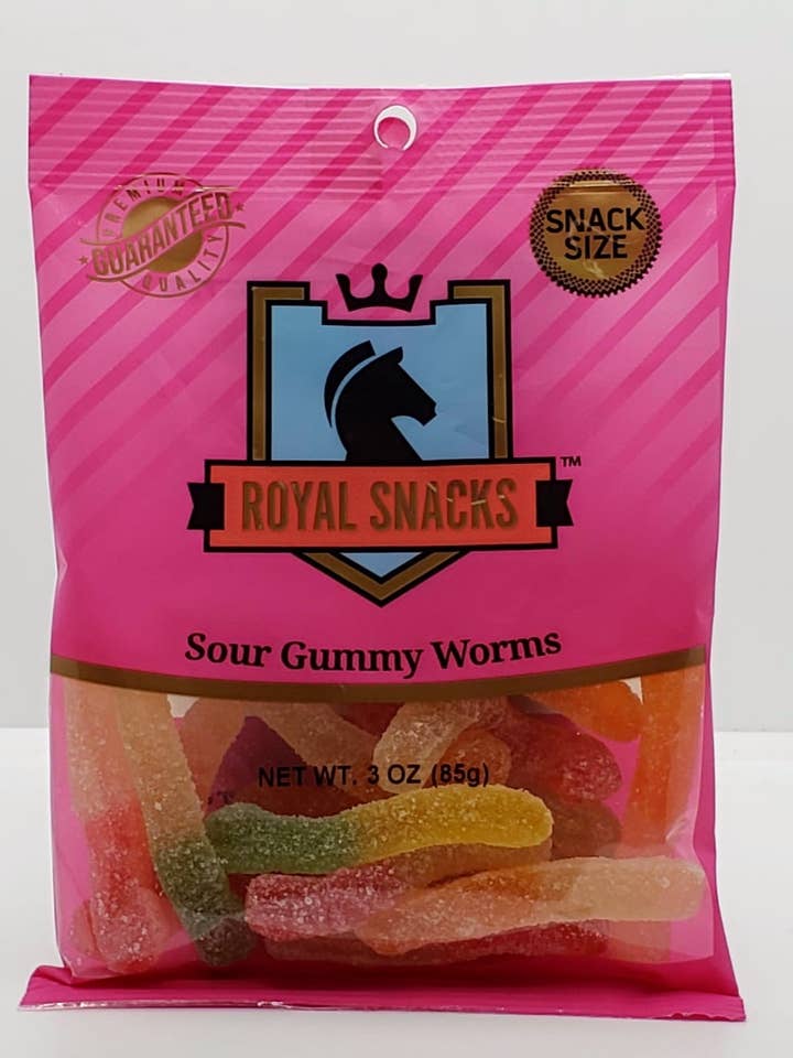 Sour Gummy Worms for wholesale by Royal Snacks Inc.