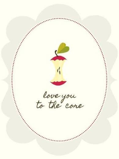 Love You To The Core Card for wholesale by yellow bird paper greetings