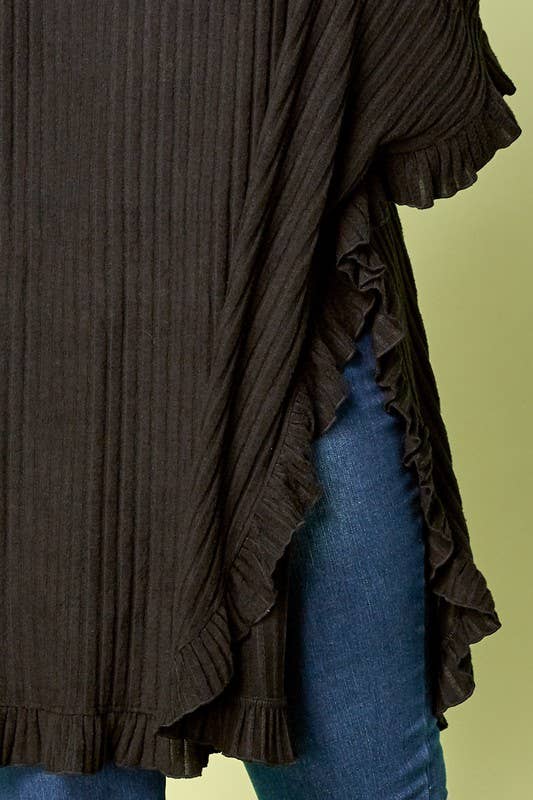 Doe and Rae – Cardigan - Mulher por atacado – Casaco Bainha com Folhos - 9783JPL1