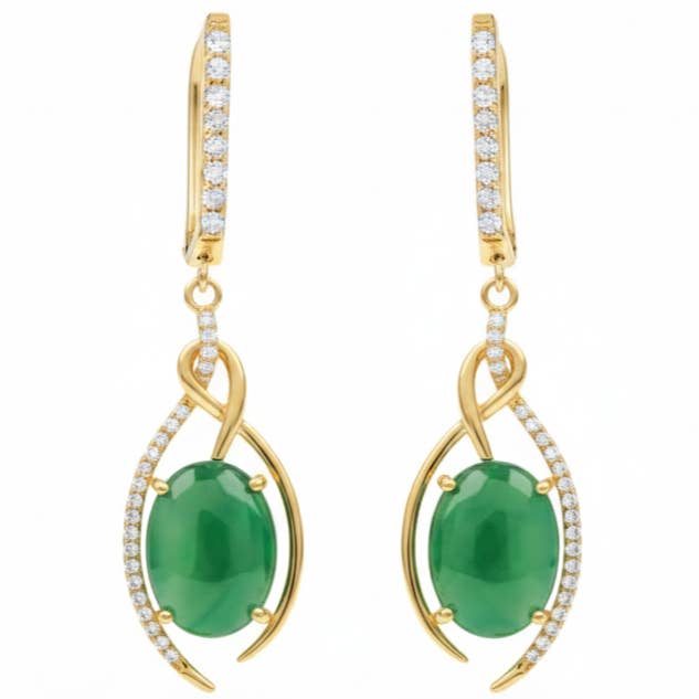 Natural Green Agate Sterling Silver Earrings for wholesale by FCJ Jewelry LLC