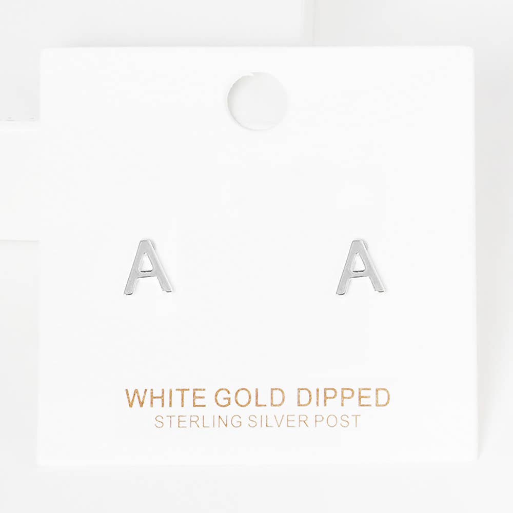 Sensibling Corp. - Wholesale Stud/Post Earrings - Gold Dipped Metal Initial Monogram Stud Earrings67