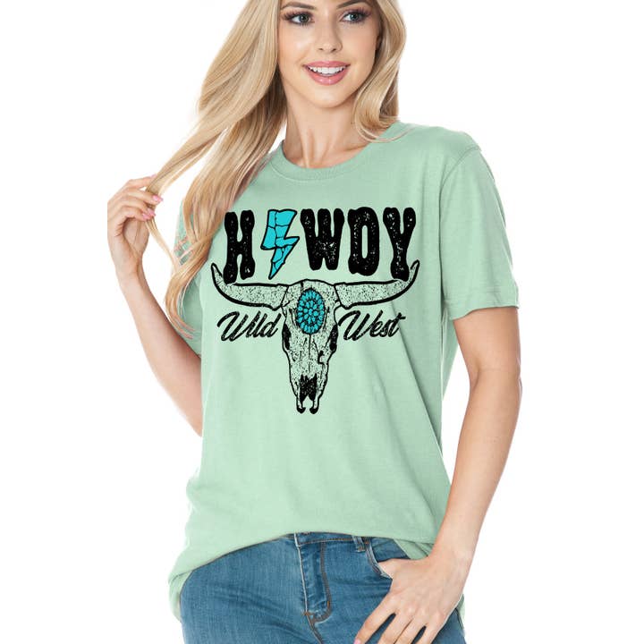 Amused by Blue - Wholesale Screen Printed T-Shirt - Women's - HOWDY WILD WEST9