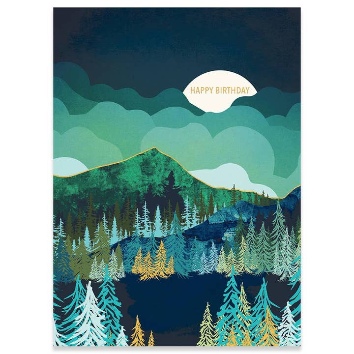 LAKESIDE REFLECTION BIRTHDAY GREETING CARD 4.5 x 6.25" for wholesale by Calypso Cards LLC