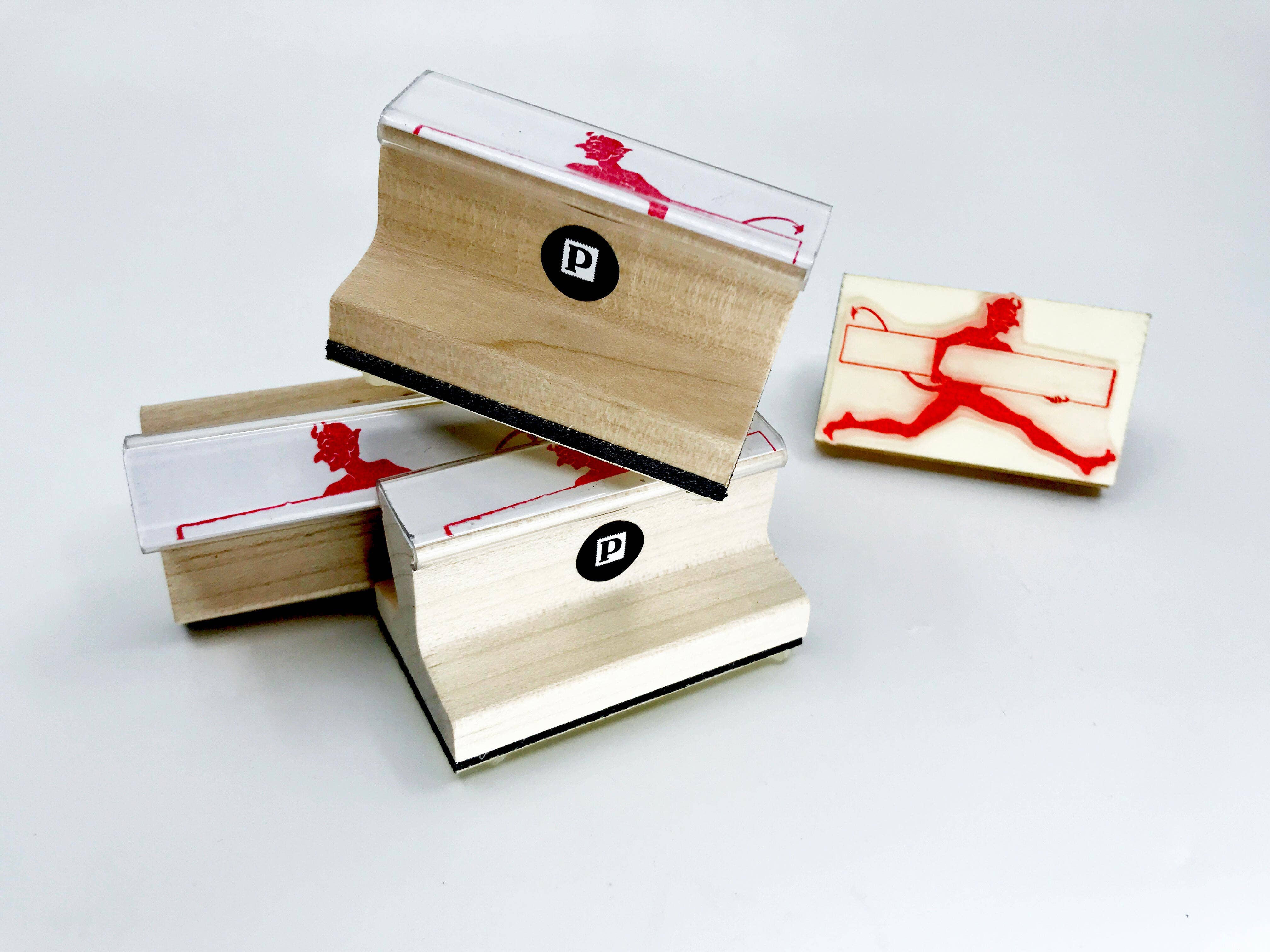 The Portland Stamp Company – Engroshandel Gummistempel/pyntestempel – Løb med djævelens træhåndtag gummistempel3