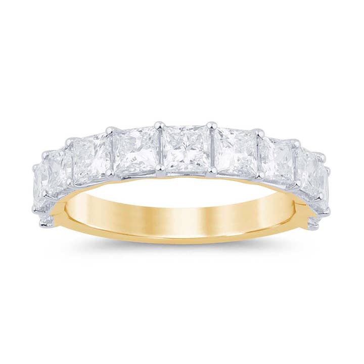Certified 2.75 CTW Vs Princess Cut Lab Diamond Band 14K Gold for wholesale by White Rock