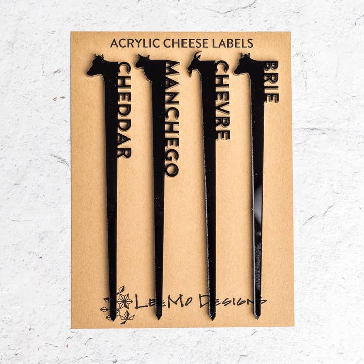 Acrylic Cheese Labels - Packaged Set for wholesale by LeeMo Designs