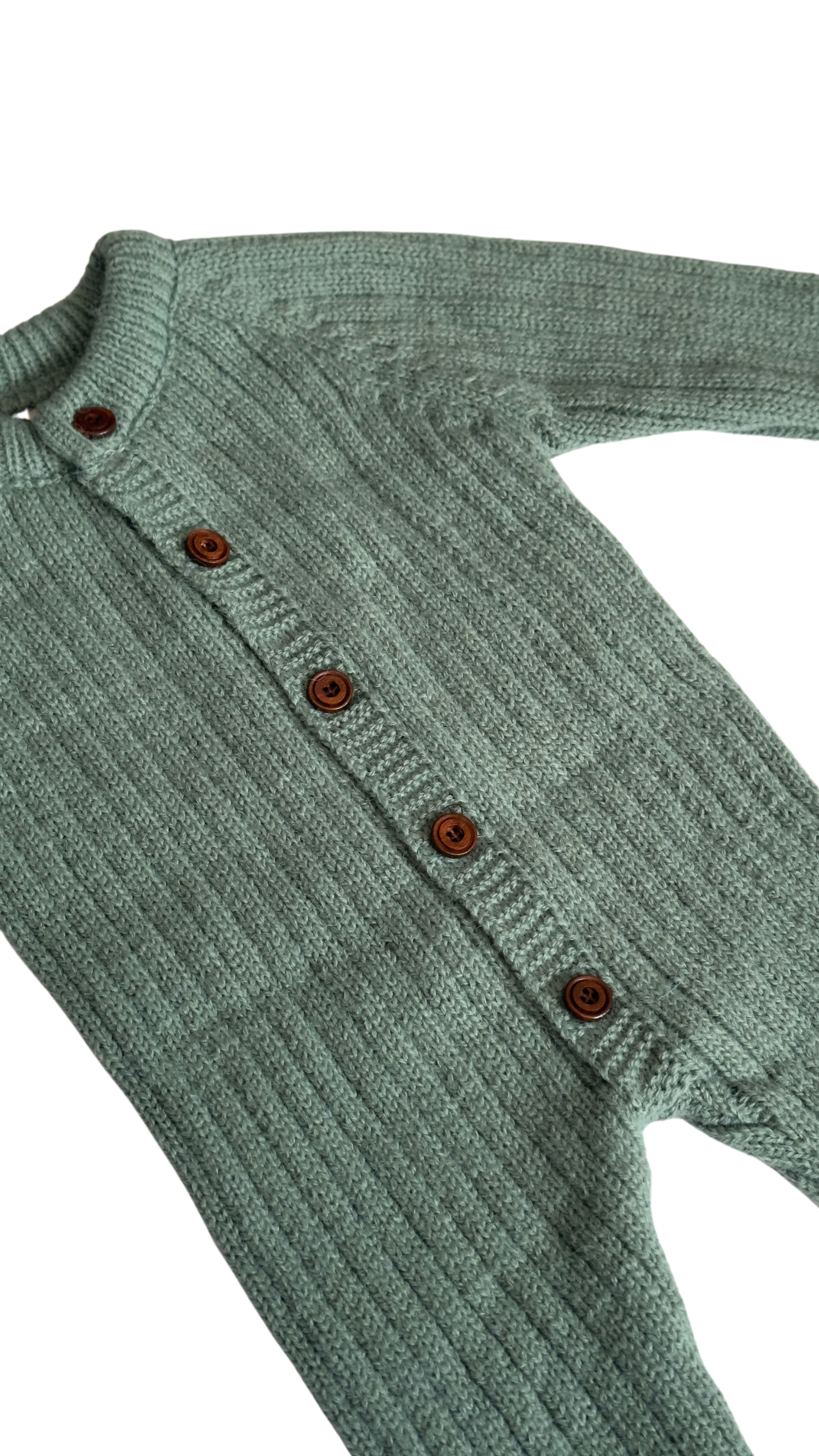 Himmelberg Baby – Camisola de malha – criança por atacado – Conjunto verde de macacão e gorro de bebê em tricô3