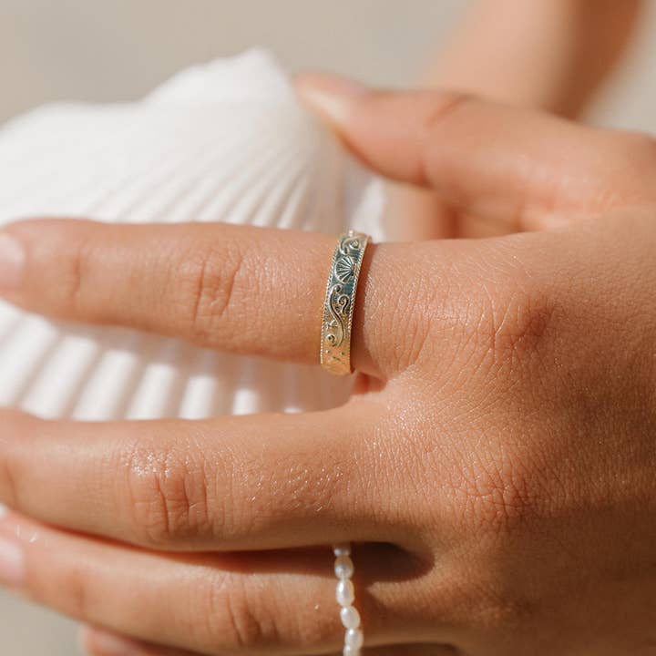The Salty Gem - Wholesale Band/Stacked Ring - Sol Surfer Ring