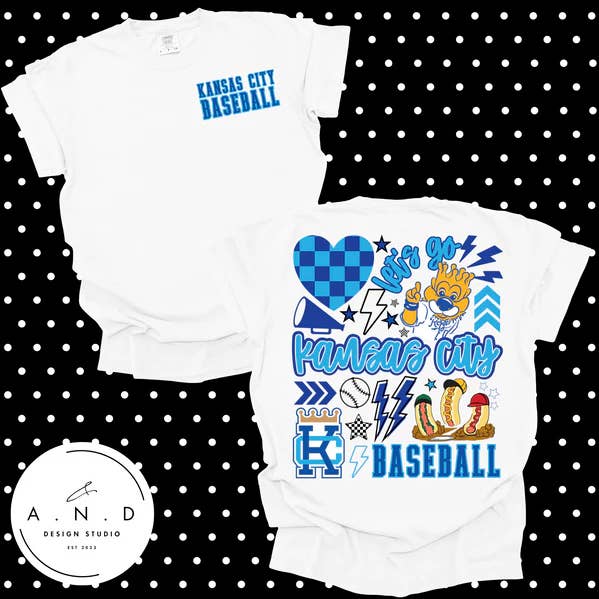 A.N.D Design Studio - Wholesale T-Shirt (Graphic) - Unisex - KC Baseball Doodle0