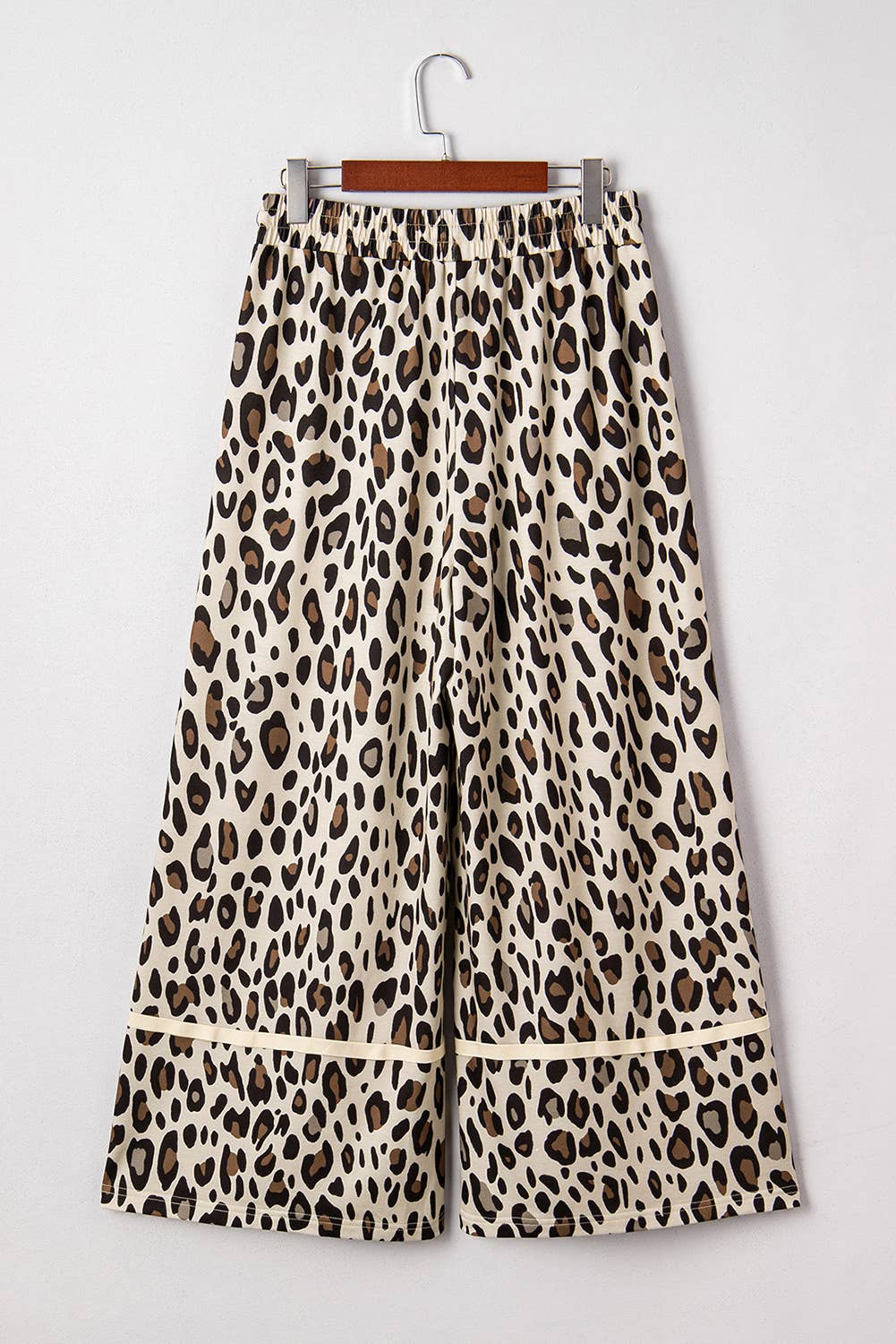 Khaki Leopard Wide Leg Cropped Pants for wholesale on Faire3