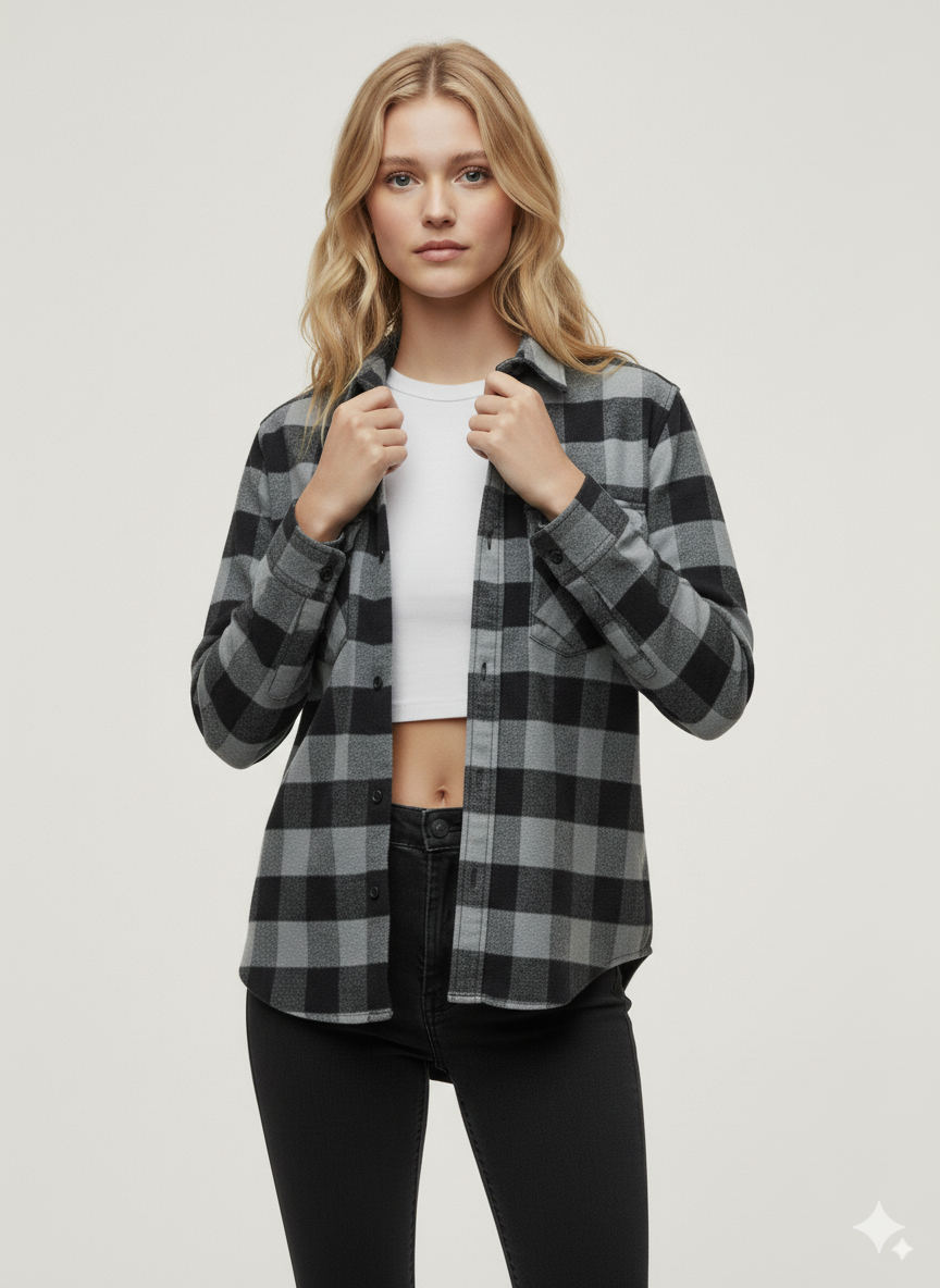 Flannel Long Sleeve Buffalo Plaid Shirt  for wholesale on Faire1