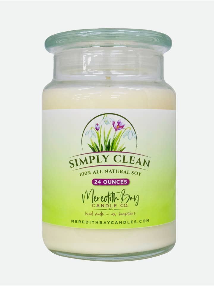 Simply Clean Bougie de soja pour la vente par Meredith Bay Candle Co