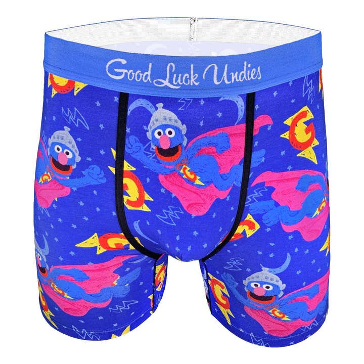 Sesame Street, Roupa interior Super Grover para Homem por atacado de Good Luck Sock