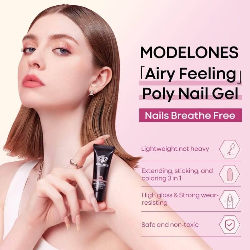 Modelones - Wholesale Nail Polish Set - Glamour Queen - 12 Colors Poly Nail Gel Set3