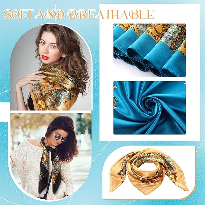 Crover - Wholesale Scarf - Women's - Square Satin Scarf – 35" x 35" Assorted Colors2