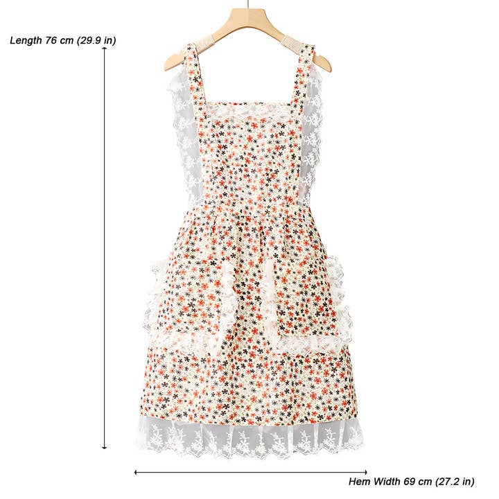 ACCITY - Wholesale Apron - Floral Lace Trim Kitchen Apron for Women_CWMM6594