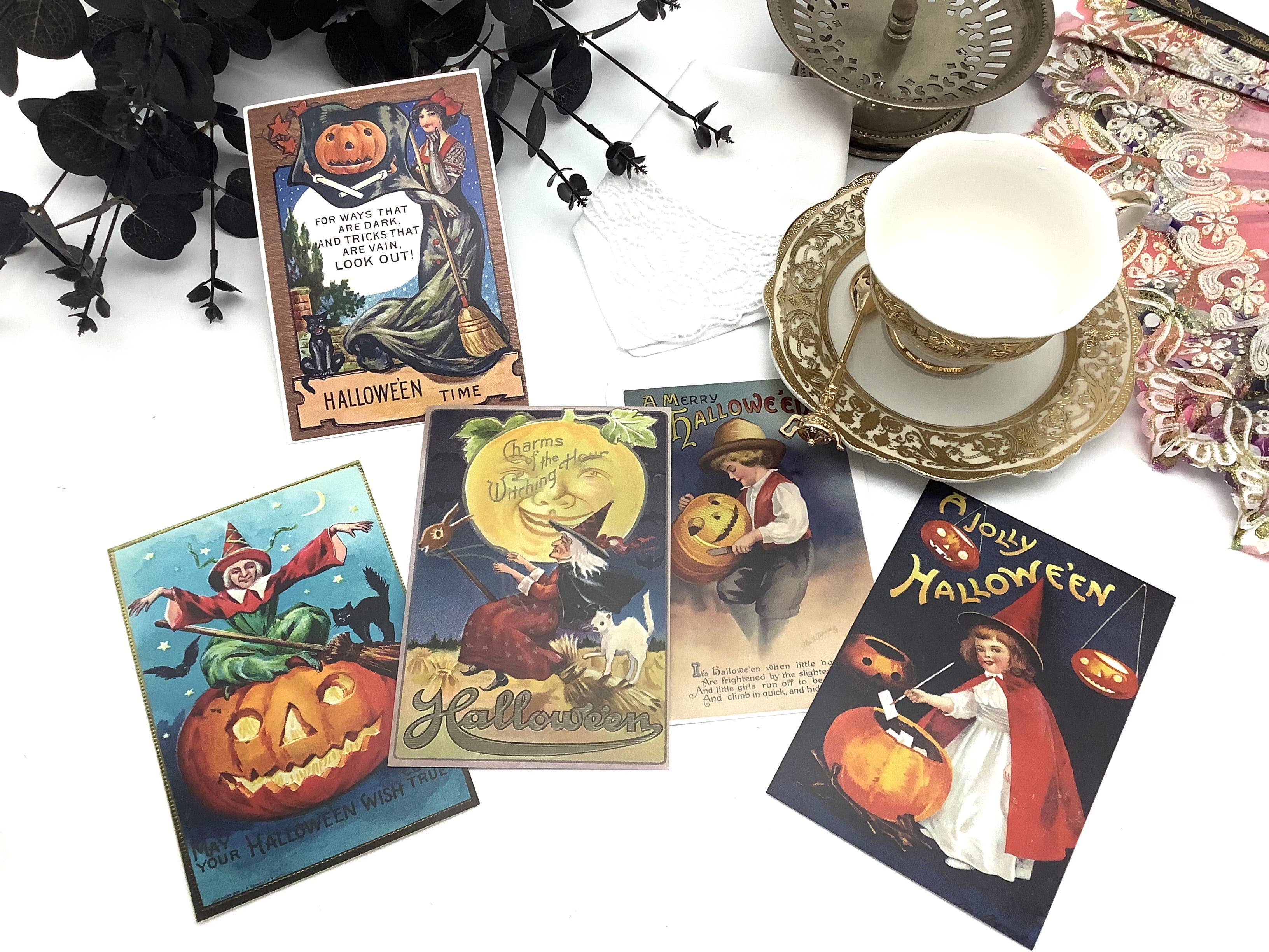 All Little Cute Things - Wholesale Tea Bags - Vintage Halloween Postcard with imported pumpkin tea packet5