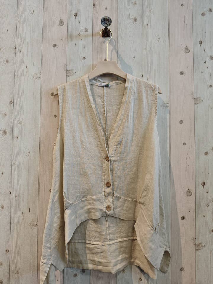 Linen & More – wholesale Blus - Dam – REF 83679 ÄRMLÖS BLUS LINNE 100%