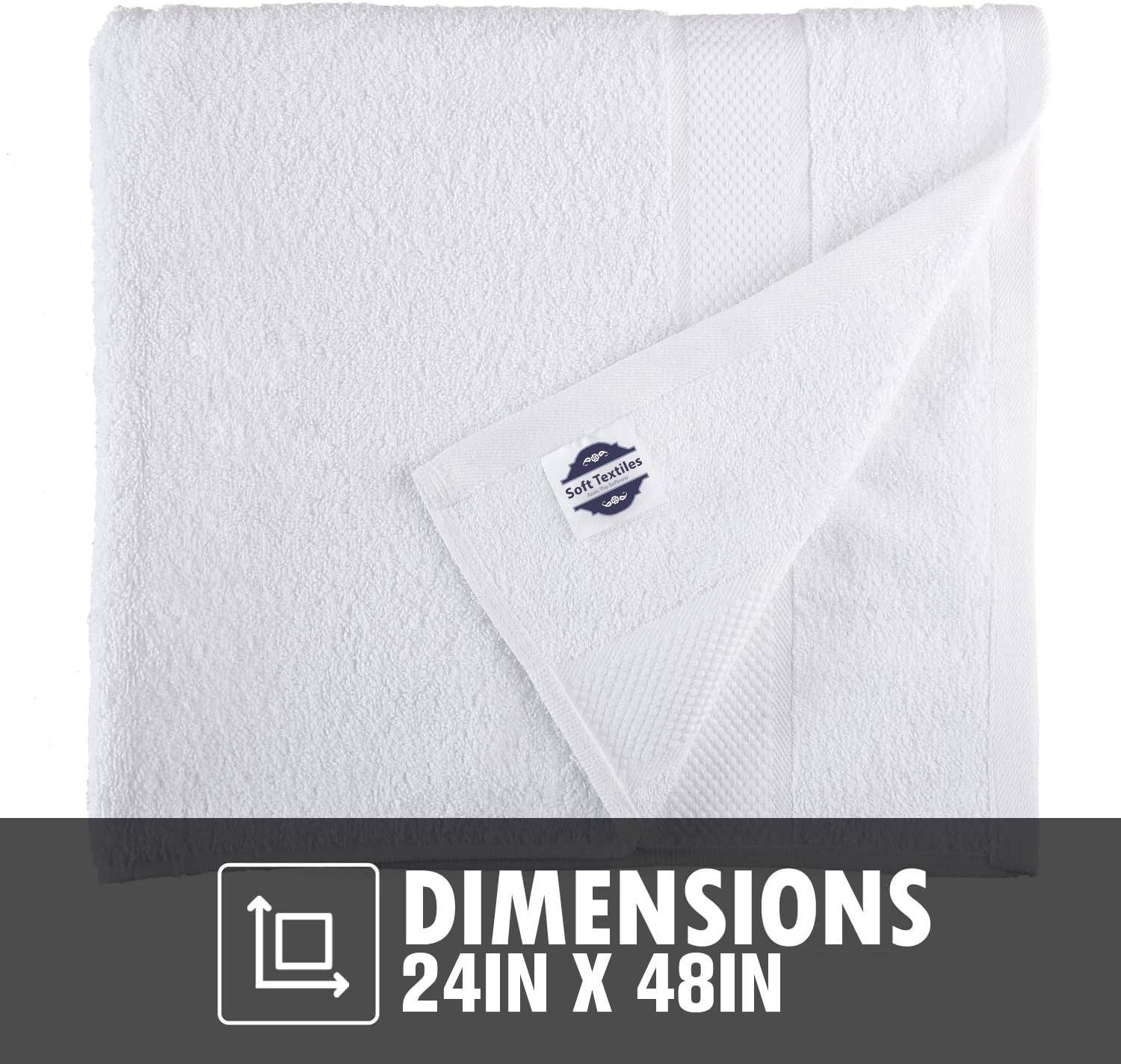 Soft Textiles - Wholesale Towel Set - SOFT TEXTILES BATH TOWEL 6 PACK 100% COTTON RING SPUN BATH TOWELS SET 24X48 INCHES6
