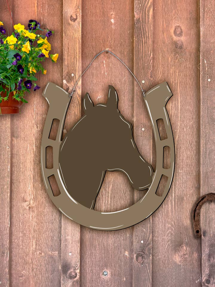 Fer à cheval avec accroche Horse Door pour la vente par Steel Southern Designs