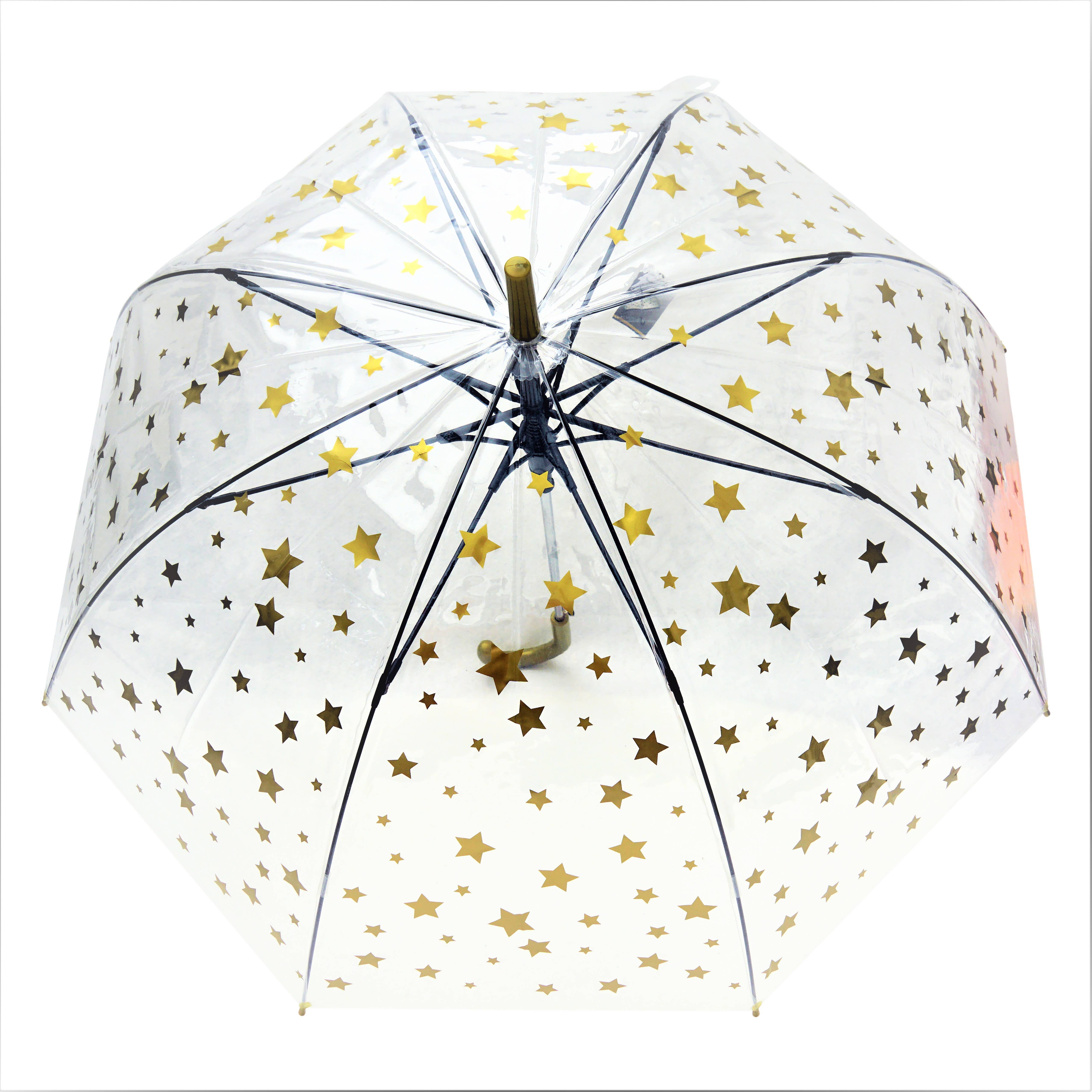 Gold Star Clear Umbrella for wholesale on Faire2