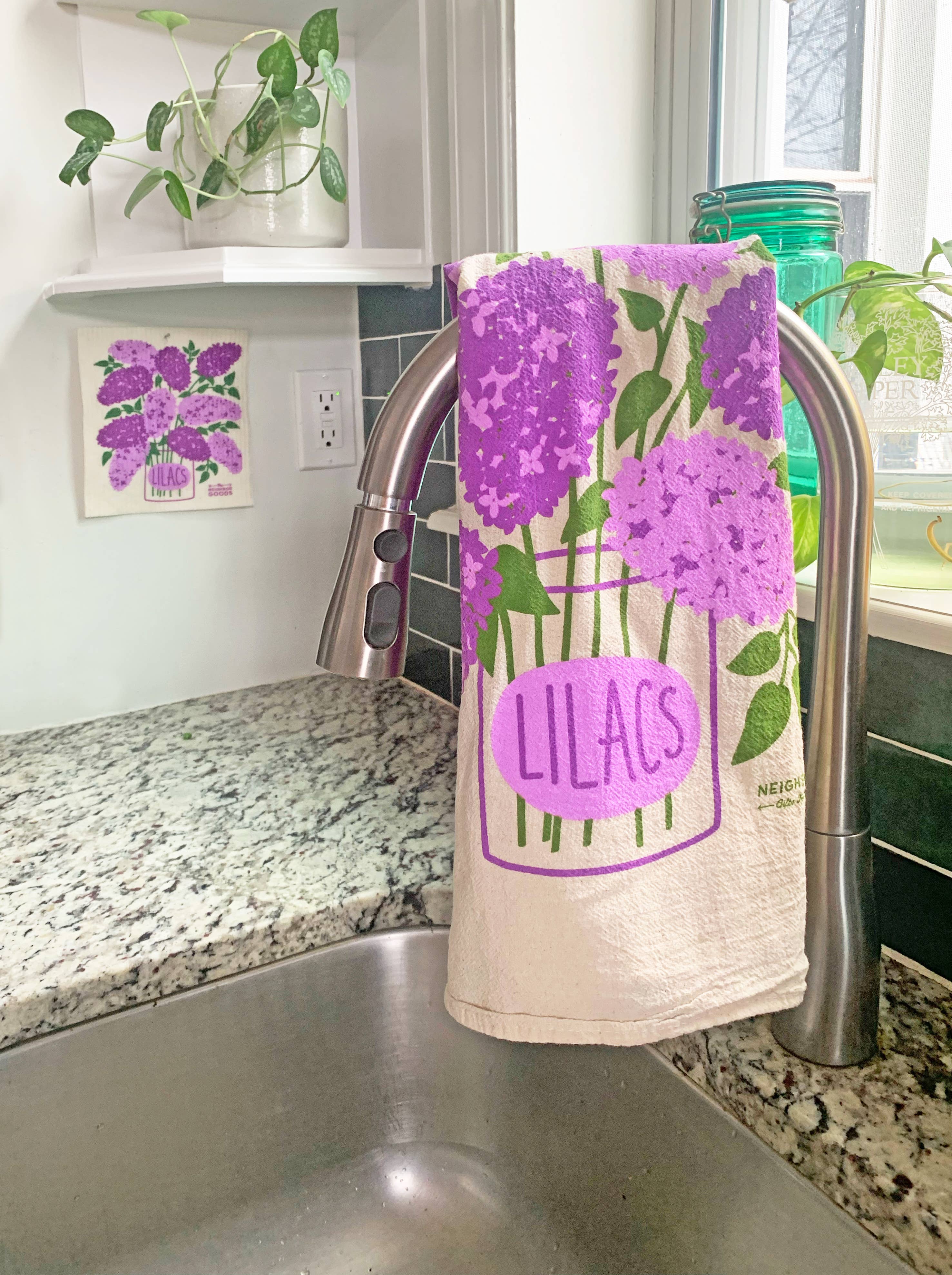 The Neighborgoods - Wholesale Tea Towel - I LILAC PURPLE (Mint, Lilac) - Tea Towel Set of 24