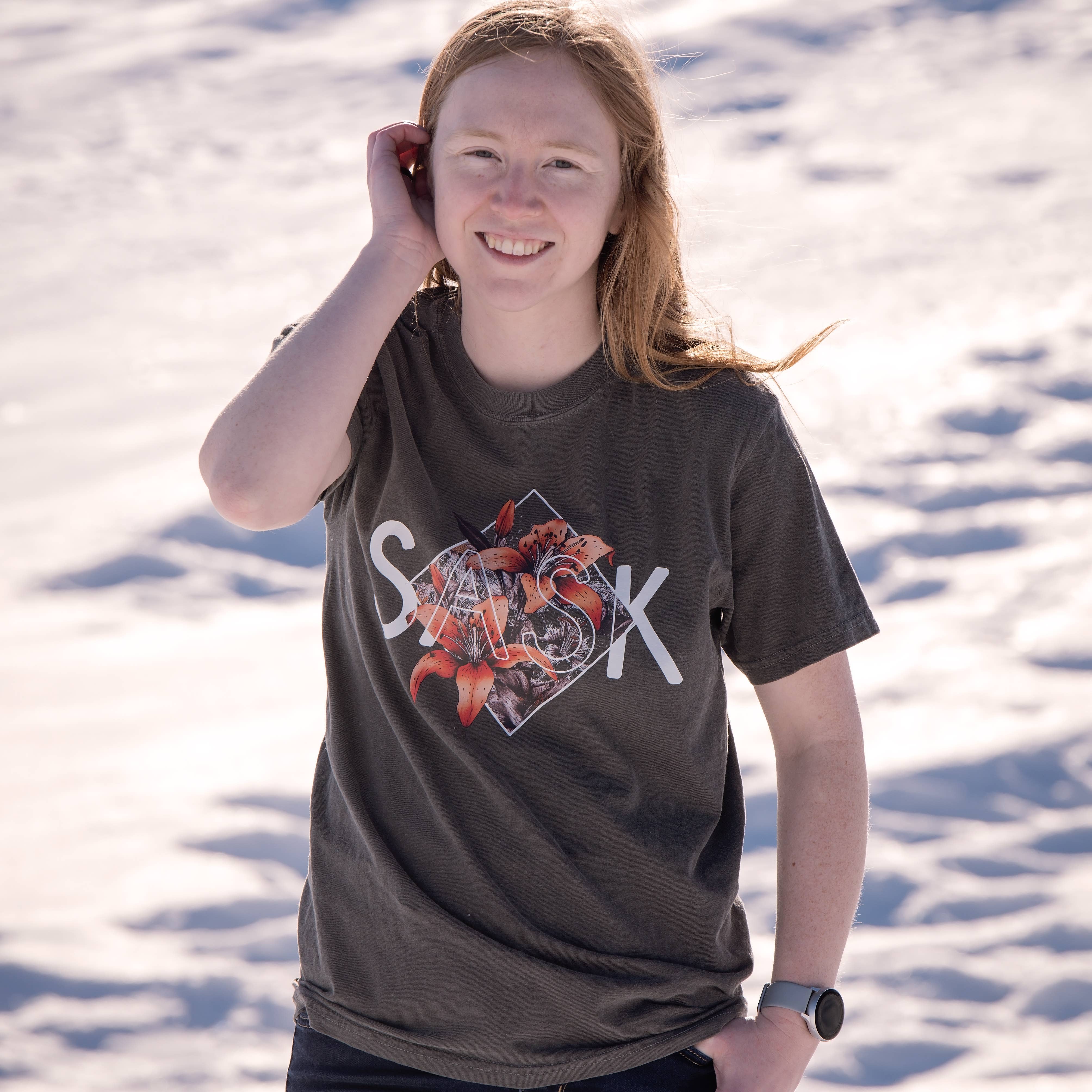 Pepper Grey  SASK Diamond Shirt | Saskatchewan Apparel for wholesale on Faire3