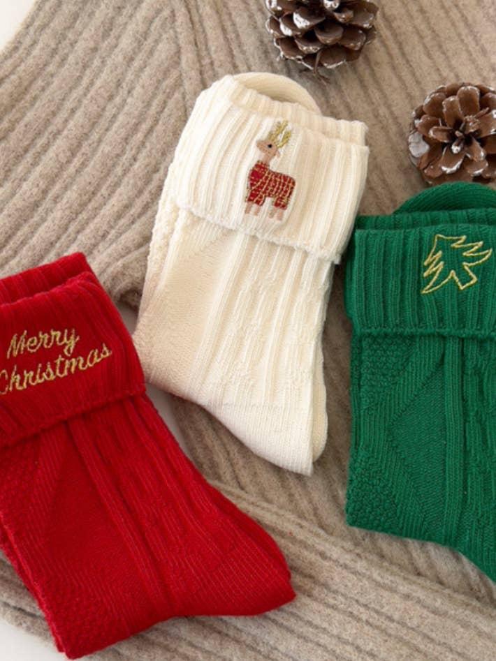 Chaussettes de Noël (Vert) Antidérapantes à Tige Basse pour la vente par GSOXS