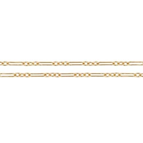 14Kt Gold Filled 5.5x2mm Flat Long and Short Cable Chain - 20 Feet Spool for wholesale by Plazko