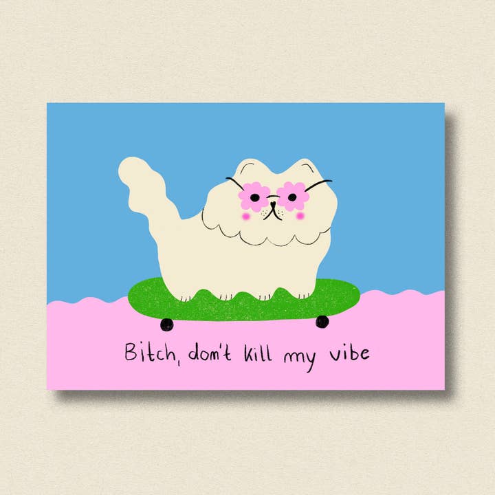 Postcard don’t kill my vibe for wholesale by Jenne Grassmann