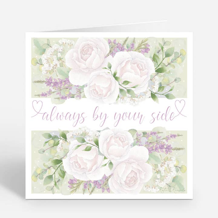 Carte de calligraphie avec des fleurs pour la vente par Rosenheart