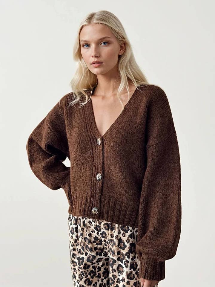 Cardigan a maglia con scollo a V per la vendita all'ingrosso da parte di Anaz