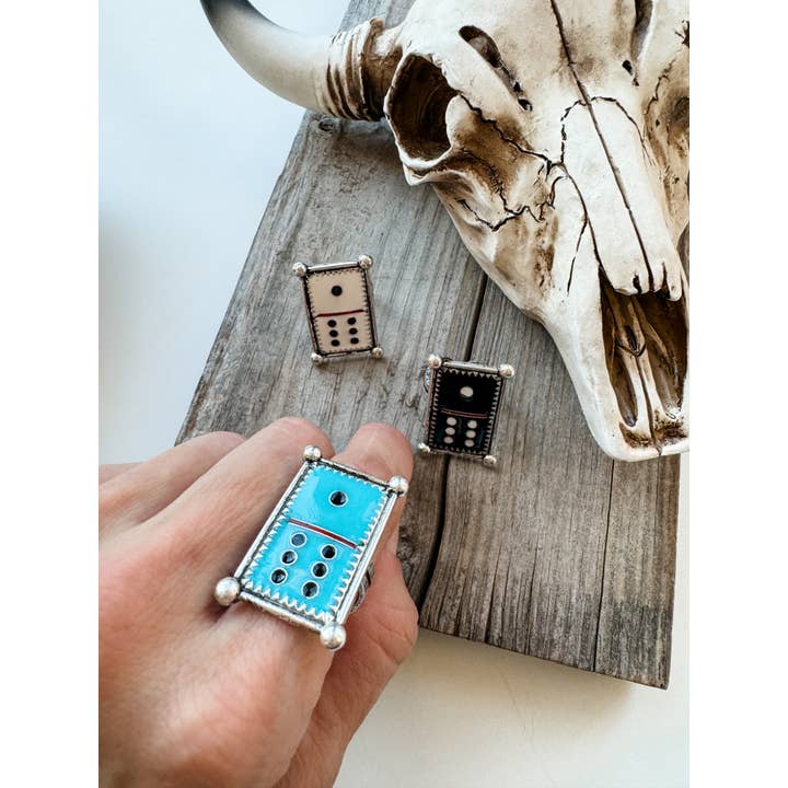 Boho Ranch Shop - Wholesale Cocktail/Statement Ring - Western Ajustable Domino RingÂ