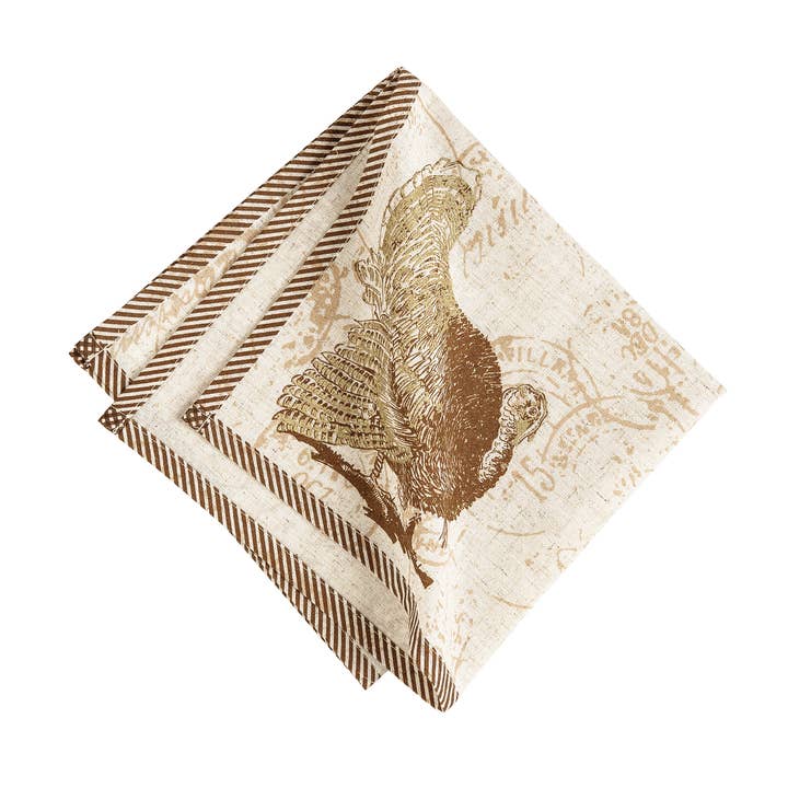 C&F Home - Vente Serviettes de table en tissu - Serviette élégante de Thanksgiving à la dinde pour l'automne et la récolte0