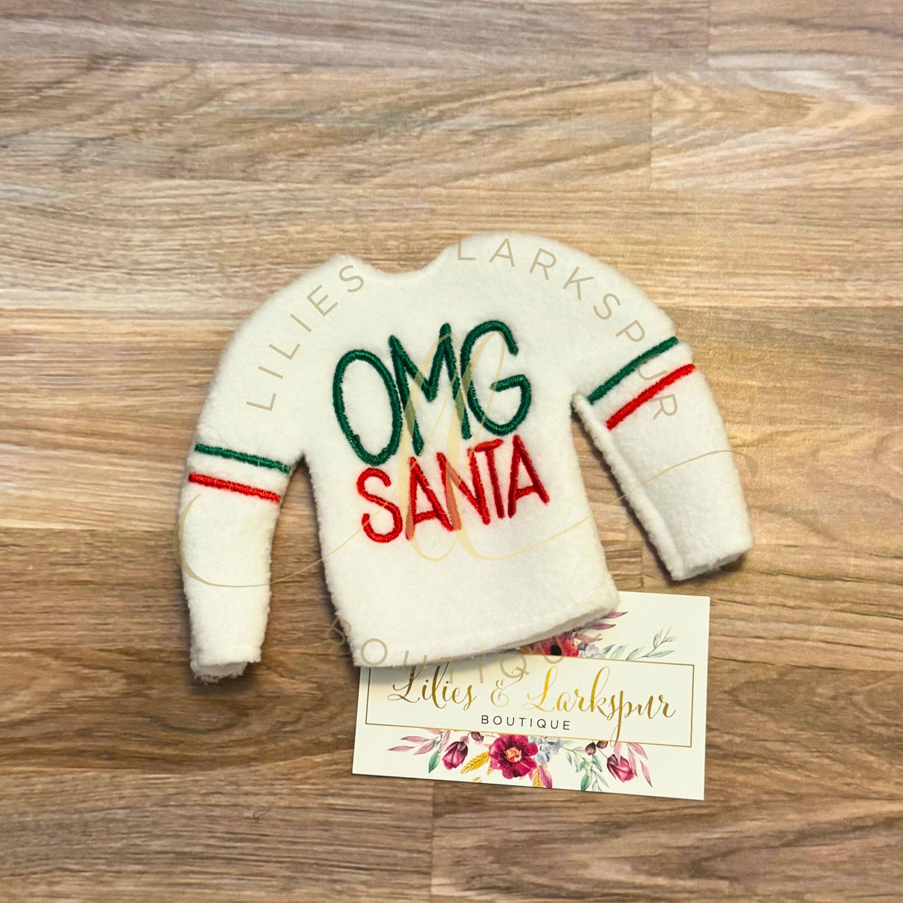 Lilies & Lark Boutique - Wholesale Doll Clothing - Kids - OMG Santa Elf Sweater