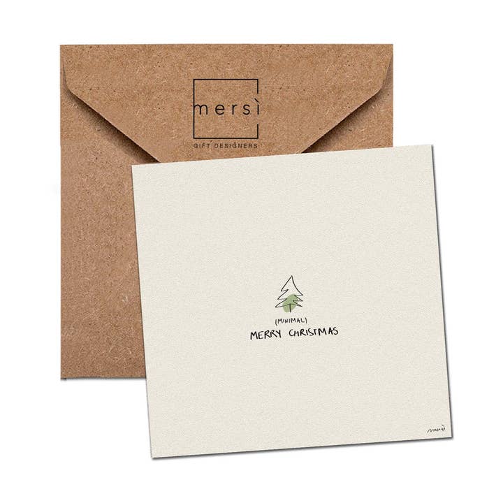 C110 - Greeting card -christmas tree- handmade in Italy for wholesale by mersì gift designers