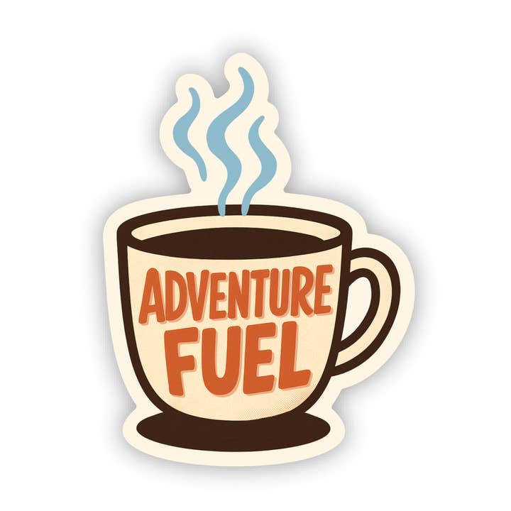 Pegatina de Café Adventure Fuel | Pegatina Impermeable para venta al por mayor de Jones Sticker Co