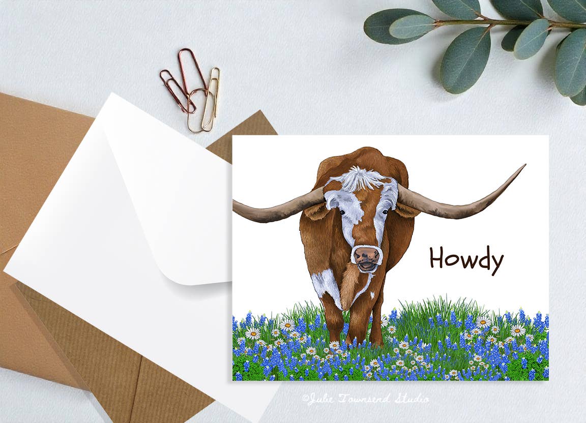 Julie Townsend Studio - Wholesale Stationery/Notecard Set - A2 Card Set  - Cute Cow Thank You Cards - Set of 10 Cards3