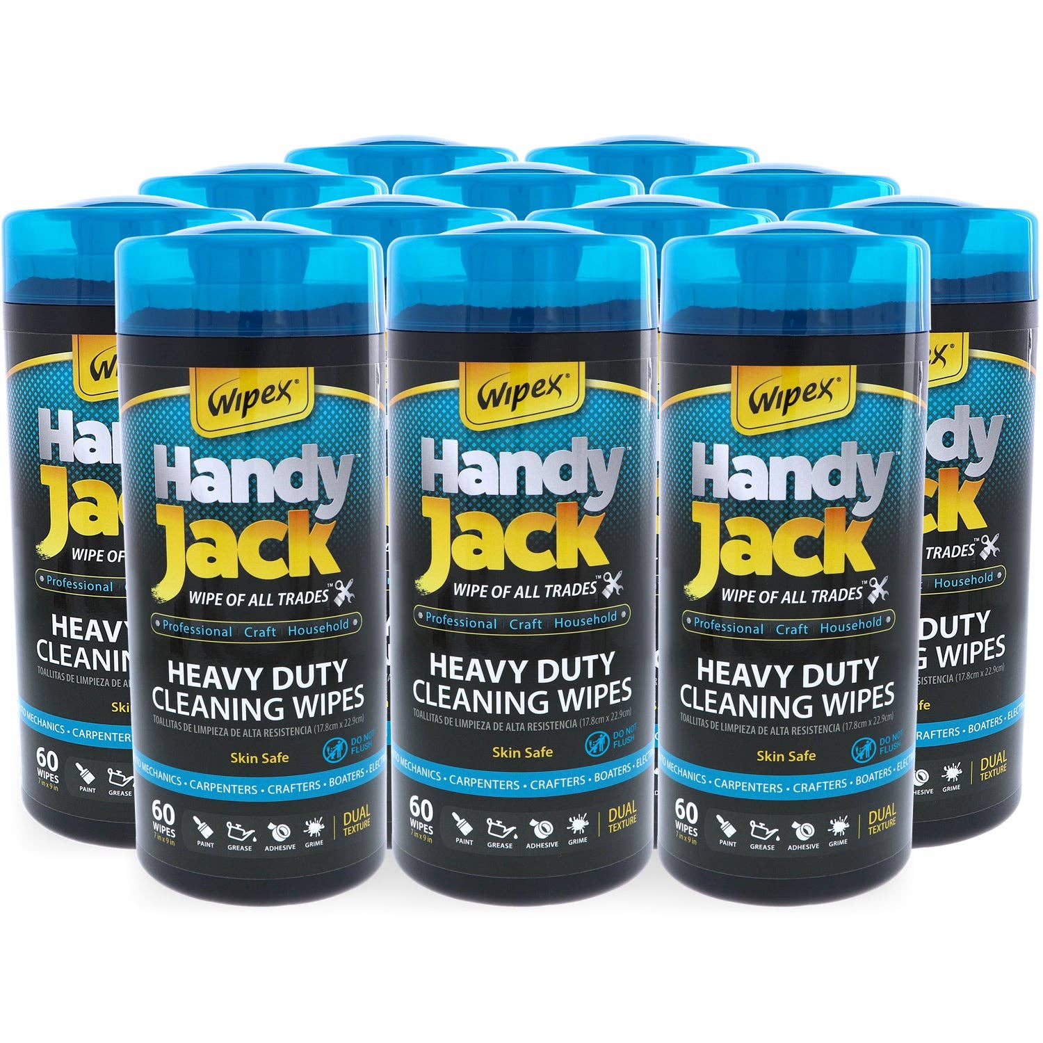Wipex - Wholesale Cleaning Cloth - Handy Jack Heavy Duty Cleaning Wipes 60ct Canister14