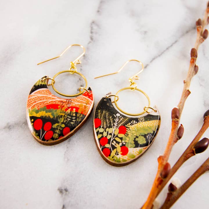 No Man's Land - Wholesale Dangle Earrings - Retro Farmland Brass Ring Statement Earrings1