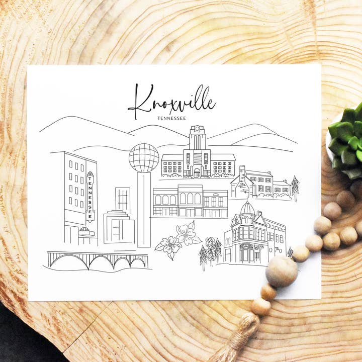 Simply Sketch Studio – wholesale Konsttryck – Skisstryck av Knoxville, TN intressanta platser