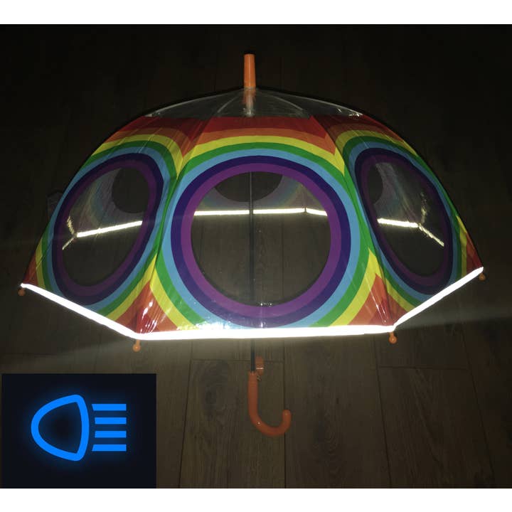SMATI - Wholesale Umbrella - Kids - Child's Transparent Rainbow Umbrella - Reflective1