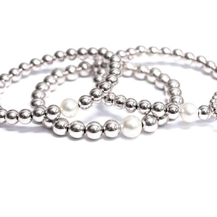 .925 Sterling Silver pärlstav armband med 1 färskvatten pärla för wholesale av Kelly and Rose Boutique