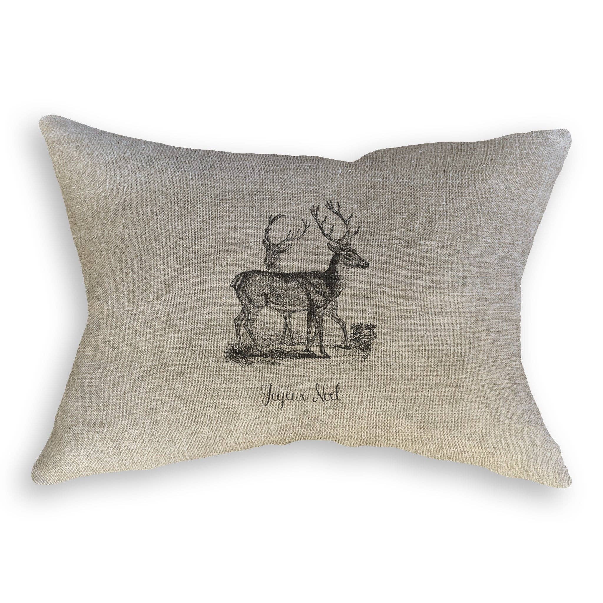 French Graffiti - Wholesale Theedoek - Grijs vintage hert met Joyeux Noel8