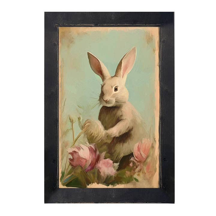 Pastel bunny in field-Vertical Frame for wholesale by ginger blue