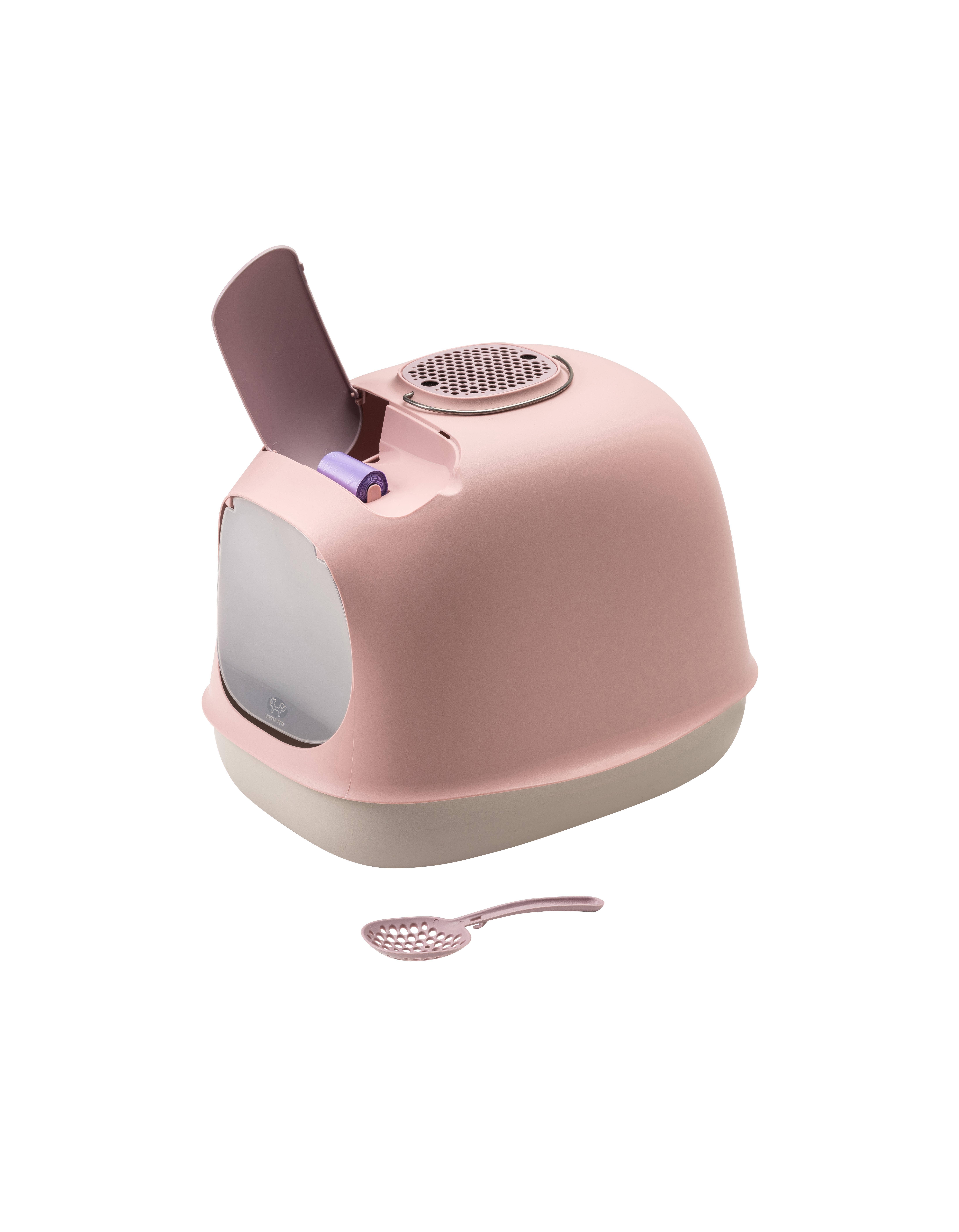 United Pets - Wholesale Pet Bowl - Cat/Dog - Designer covered litter box with filter and cleaning accessories2