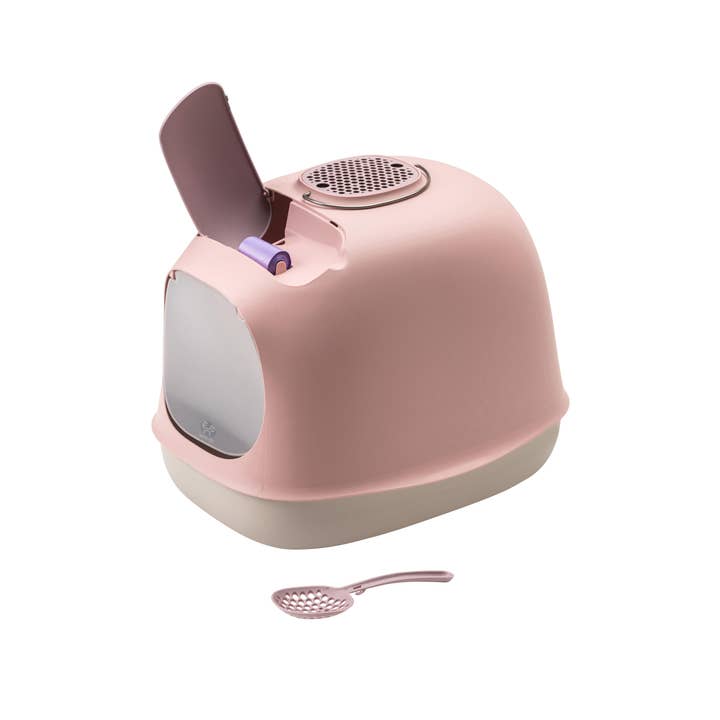 United Pets - Wholesale Pet Bowl - Cat/Dog - Designer covered litter box with filter and cleaning accessories2