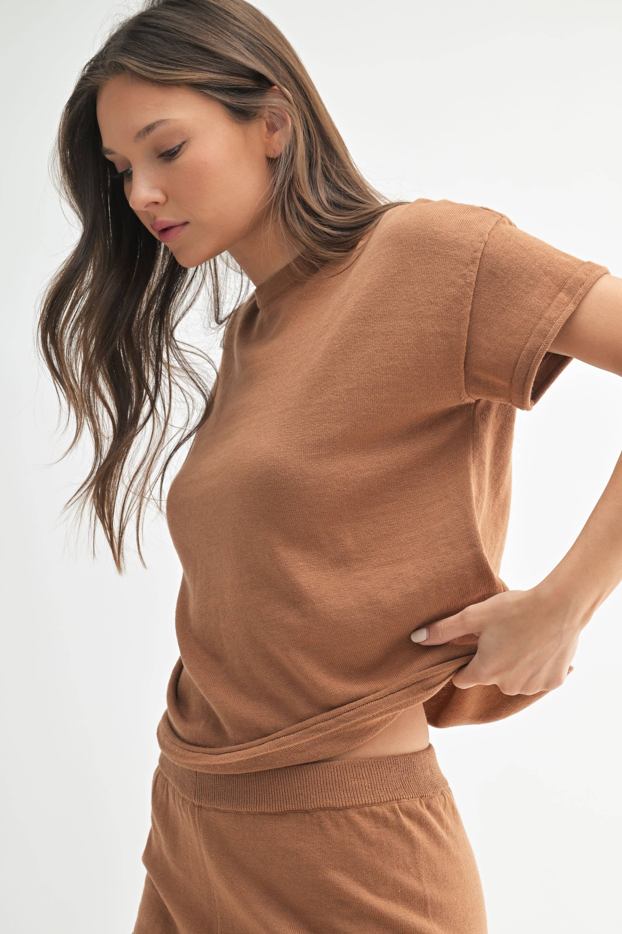 Mono B - Wholesale Lounge Set - Women's - Easy Breezy Sweater Shorts Set2