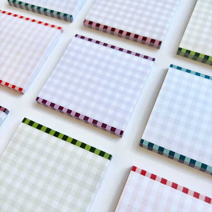 coux coux creative - Wholesale Sticky Notes - Dash Gingham Post-It Notes1